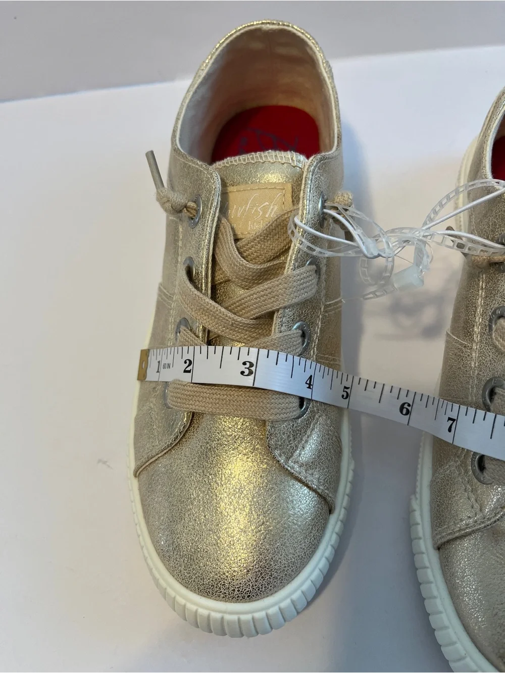 Blowfish Malibu Gold Metallic Kids Sneakers - Casual Lace-Up Shoes size 4M New